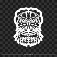 Polynesien-Maskenmuster. die Kontur des Gesichts oder der Maske eines Kriegers. vorlage für druck, t-shirt oder tattoo. Vektor