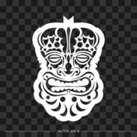polynesische Maske aus Mustern. die Kontur des Gesichts oder der Maske eines Kriegers. für T-Shirts und Drucke. Vektor-Illustration. vektor