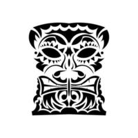 Ork-Gesichtstätowierung. Gesicht im polynesischen oder Maori-Stil. hawaiianische Stammesmuster. gut für Drucke und T-Shirts. isoliert. Vektor