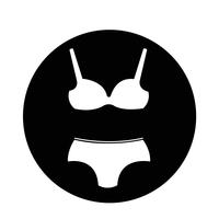 Kvinna underkläder underkläder Bikini ikon vektor
