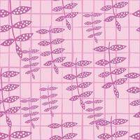 kreatives nahtloses Muster der rosafarbenen Niederlassung. einfache botanische Kulisse. abstrakte Blumenverzierung. vektor