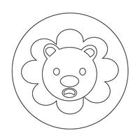 Söt Lion Icon vektor