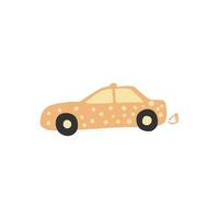 kleines Taxi im Doodle-Stil. niedlicher kinderautotransport. Babytransport. vektor