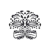 antika mask illustration logotyp design vektor mall. tatuering i polynesisk hawaiisk stil i form av en mask. isolerat. vektor