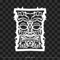 Polynesien-Maske aus Mustern. die Kontur des Gesichts oder der Maske eines Kriegers. polynesische, hawaiianische oder Maori-Muster. für T-Shirts, Drucke und Tattoos. Vektor-Illustration. vektor