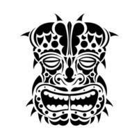 Tattoo-Maske im polynesischen Stil. Maori-Gesicht. hawaiianische Stammesmuster. isoliert. Vektor