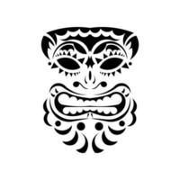 Wikinger Gesicht Tattoo. Gesicht im polynesischen oder Maori-Stil. hawaiianische Stammesmuster. isoliert. Vektor