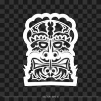 polynesische Maske aus Mustern. die Kontur des Gesichts oder der Maske eines Kriegers. polynesische, hawaiianische oder Maori-Muster. vorlage für druck, t-shirt oder tattoo. Vektor-Illustration. vektor