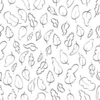 Nahtloses Muster mit handgezeichneten Blättern. zartes und elegantes textil, verpackungspapiermodell. Vektor