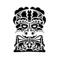 Totem ist das Gesicht der hawaiianischen Stämme. Gesicht im polynesischen oder Maori-Stil. die Ohren der alten Stämme. gut für Drucke, Tattoos und T-Shirts. isoliert. Vektor