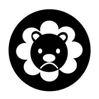 Söt Lion Icon vektor