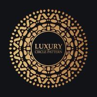 luxus schwarz und gold ornament muster kreis hintergrund vektor