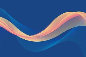 Wellenlinien orangefarbener und blauer Hintergrund vektor