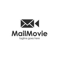 mail film logotyp designmall med kameraikon, enkel och unik. perfekt för företag, företag, mobil, studio, etc. vektor