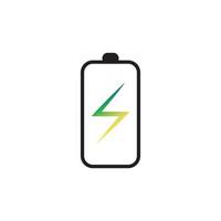 Power-Batterie-Logo-Symbol-Vektor-Illustration-Design-Vorlage. Batterielade-Vektor-Symbol. Batterieleistung und Blitz-Blitz-Logo vektor