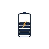 Power-Batterie-Logo-Symbol-Vektor-Illustration-Design-Vorlage. Batterielade-Vektor-Symbol. Batterieleistung und Blitz-Blitz-Logo vektor