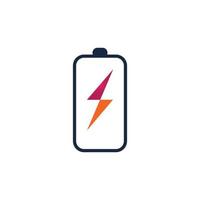 Power-Batterie-Logo-Symbol-Vektor-Illustration-Design-Vorlage. Batterielade-Vektor-Symbol. Batterieleistung und Blitz-Blitz-Logo vektor