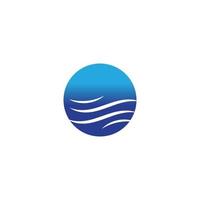 Wasserwellen-Logo-Design-Vorlage vektor