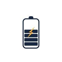 Power-Batterie-Logo-Symbol-Vektor-Illustration-Design-Vorlage. Batterielade-Vektor-Symbol. Batterieleistung und Blitz-Blitz-Logo vektor