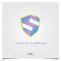 letter s shield logo premium elegant mall vektor eps 10