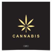 Luxus Gold Cannabis Logo Premium elegante Vorlage Vektor eps 10