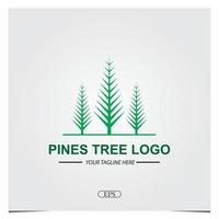 Pines tree logotyp premium elegant mall vektor eps 10