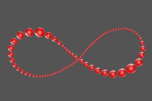 Unendlichkeitszeichen aus roten Perlen vektor