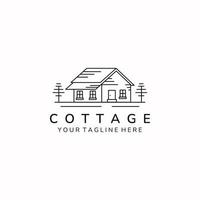 Cottage Home minimalistische Strichzeichnungen einfaches Symbol Logo Template Vector Illustration Design