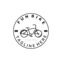 Fahrrad Strichzeichnungen minimalistisches Emblem einfaches Symbol Logo Vektor Illustration Template Design