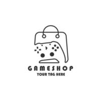 Game Shop Logo Strichzeichnungen Vektor-Illustration Template-Design vektor