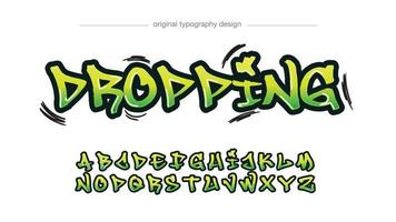 Neongrüne moderne Graffiti-Tag-Typografie vektor