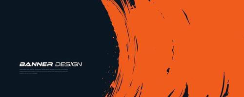 abstrakter blauer und orangefarbener Grunge-Hintergrund. pinselstrichillustration für banner. Kratz- und Texturelemente für das Design vektor