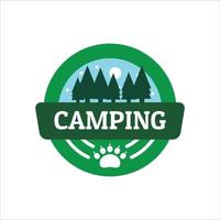 enkelt logotyp campingäventyr i berg och natur. vektor