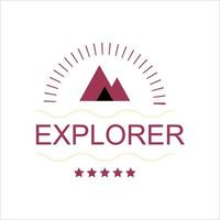 einfaches Logo Outdoor-Abenteuer und Expeditionen in Bergen, Wäldern und Natur vektor