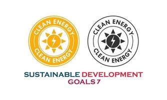 Ziele für nachhaltige Entwicklung, Artikel für saubere Energie vektor