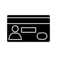 Glyphen-Symbol für Kreditkarten. bargeldlose Zahlung. E-Zahlung. Silhouettensymbol. negativer Raum. vektor isolierte illustration