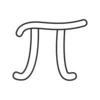 Pi lineares Symbol. dünne Liniendarstellung. mathematische Konstante. Kontursymbol. Vektor isoliert Umrisszeichnung