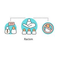 Rassismus-Konzept-Symbol. Rassendiskriminierung Idee dünne Linie Abbildung. Schutz der Menschenrechte. Vektor isoliert Umrisszeichnung