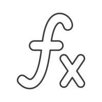 Lineares Symbol für mathematische Funktionen. dünne Liniendarstellung. Kontursymbol. Vektor isoliert Umrisszeichnung