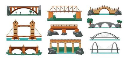 Farbsymbolsatz für Brücken vektor