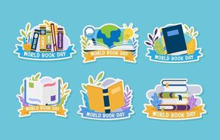 World Book Day klistermärke etikettuppsättning vektor