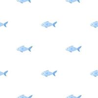 seamless mönster fisk på vit bakgrund. enkel prydnad med havsdjur. vektor