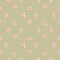 blassrosa Gekritzelhut nahtloses Muster. Panama-Kulisse. grauer Hintergrund. Cartoon-Druck. vektor