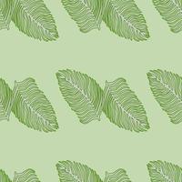 Nahtloses Muster aus organischem Palmblatt mit handgezeichnetem Laubdruck. einfacher Farbhintergrund. vektorillustration für saisonale textilien. vektor