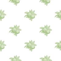 grüne Äpfel Musterdesign auf weißem Hintergrund. Vintage botanische Tapete. vektor