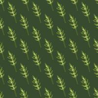 seamless mönster gäng ruccola sallad på grön bakgrund. modern prydnad med sallad. vektor