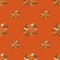 minimalistiskt sömlöst mönster med citron enkelt siluetttryck. orange bakgrund. vektor