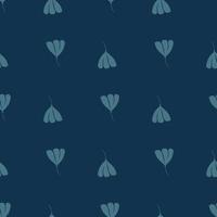 minimalistisches botanisches nahtloses muster mit einfacher kosmosblumenverzierung. Marineblauer Hintergrund. vektor