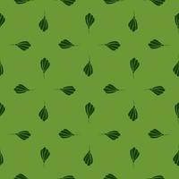 geometrisk stil enkel knopp blomma element sömlösa mönster. grön palett botanisk bakgrund. vektor