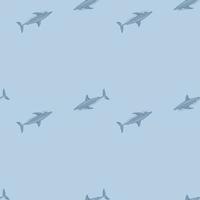 Weißer Hai nahtloses Muster im skandinavischen Stil. Meerestiere Hintergrund. vektorillustration für kinder lustiges textil. vektor